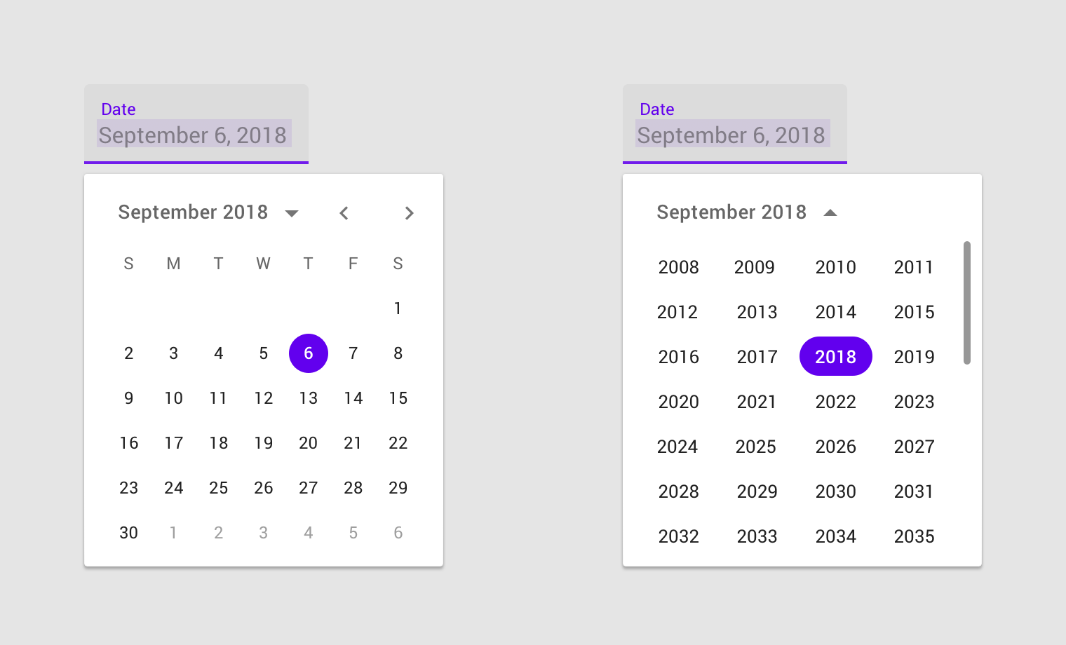 Picker date. Calendar WPF material Design Chart. VJS Ant-Picker-input.